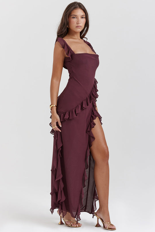 Dames Zomerjurk Elegante Ruches met Zijsplit - Adriana-2