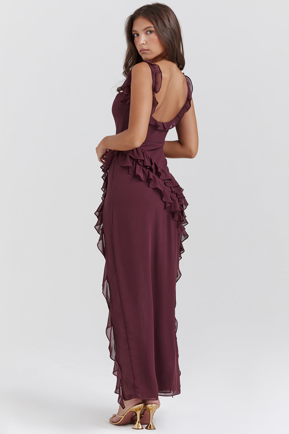 Dames Zomerjurk Elegante Ruches met Zijsplit - Adriana-4