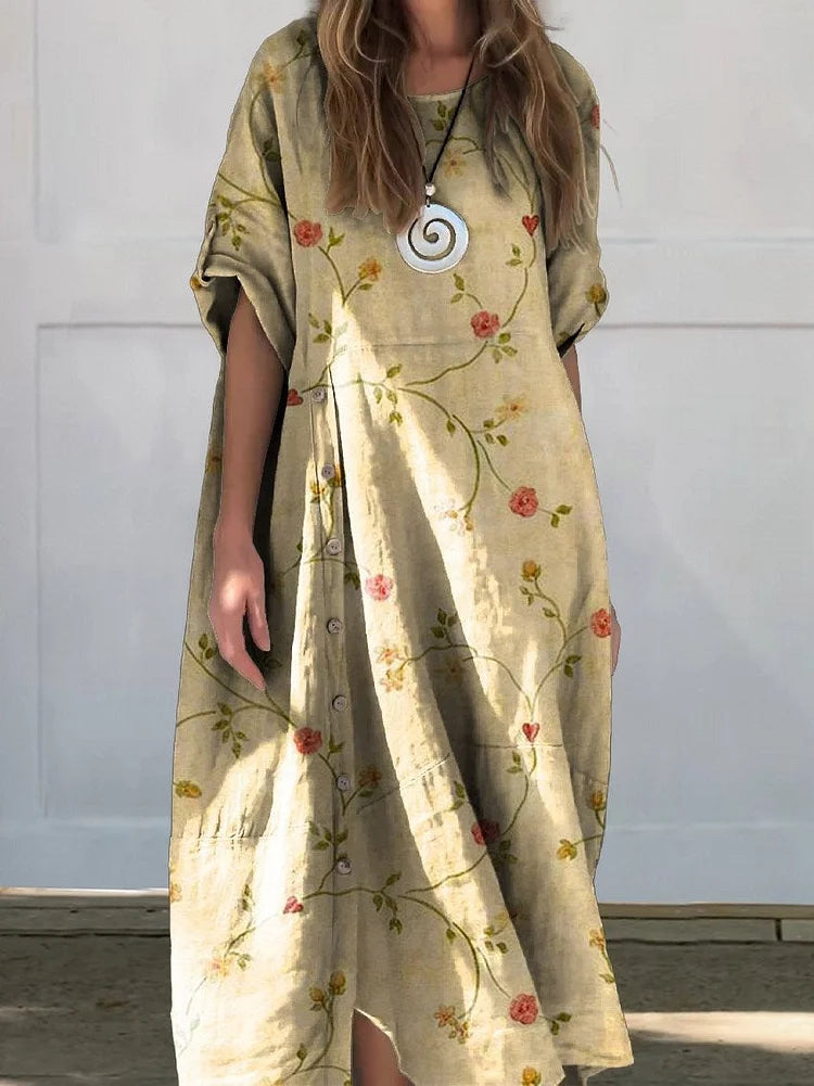 Dames Lange Zomerjurk Ademend Comfortabel Ontwerp - Meah-3