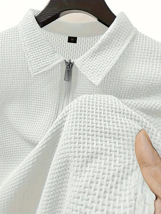 Variant image for Heren Polo Shirt Casual Met Ritssluiting En Unieke Textuur - Lucas-25