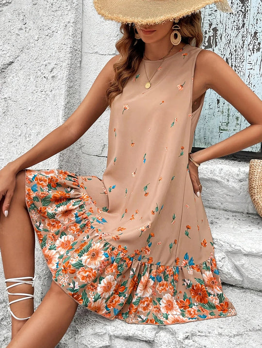 Dames Mouwloze Zomerjurk Elegante Bloemenprint Casual Stijl - Sophie-2