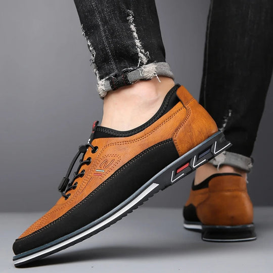 Heren Oxford Schoenen Ademend Leer Comfortabel - Herman-3