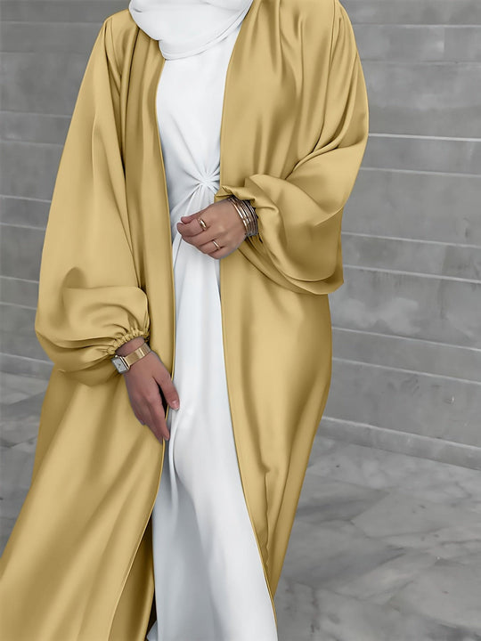 Variant image for Dames Abaya Jurk Elegante Lantaarnmouwen met Riem - Eva-3