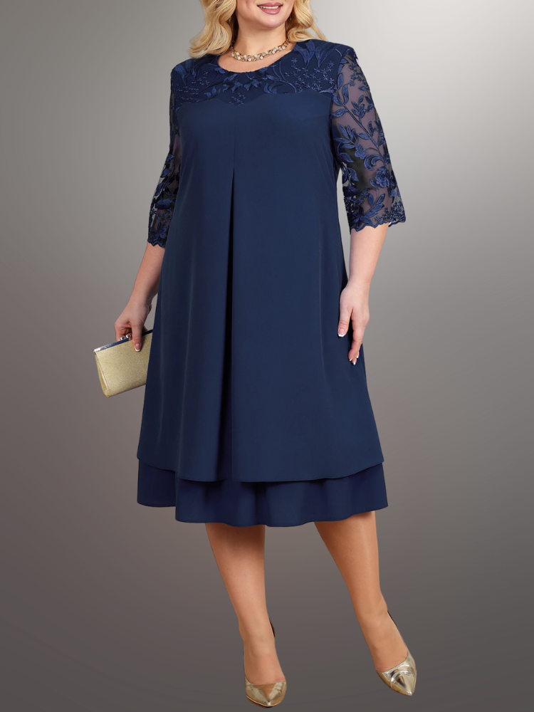 Dames Plus Size Bloemrijke Zomerjurk Elegante Stijl - Amelia-1