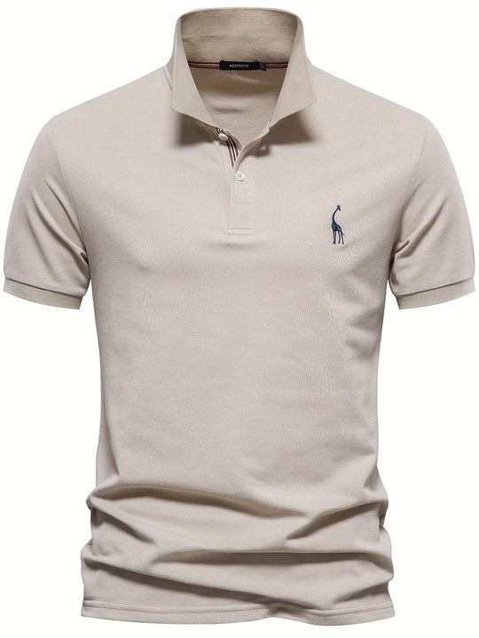 Variant image for Heren T-Shirt Korte Mouwen Giraffe Borduurwerk Casual Polo - Lars-4