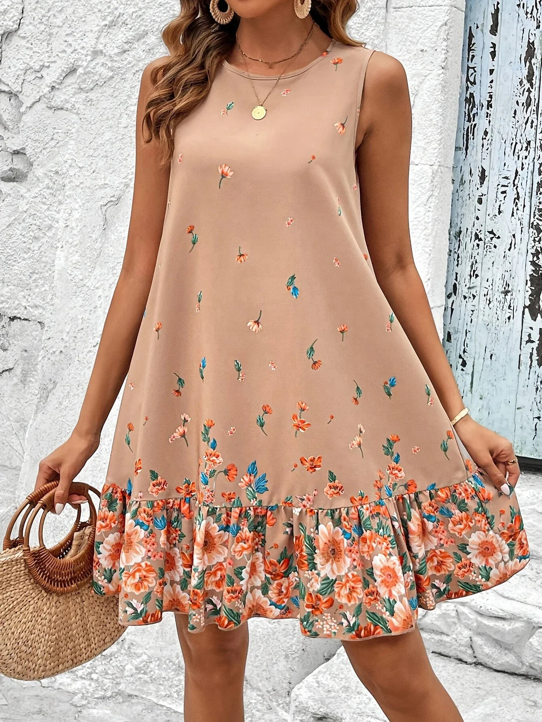 Dames Mouwloze Zomerjurk Elegante Bloemenprint Casual Stijl - Sophie-5