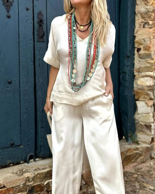 Dames Tweedelige Set Blouse en Broek Comfortabel Elegant - Lisa-5