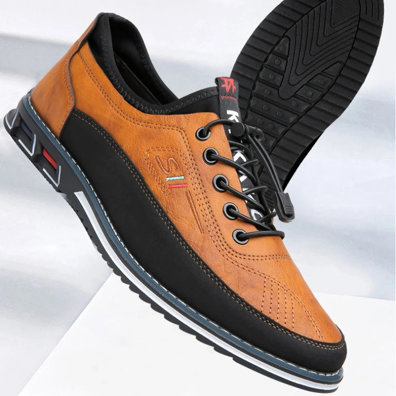 Heren Oxford Schoenen Ademend Leer Comfortabel - Herman-4