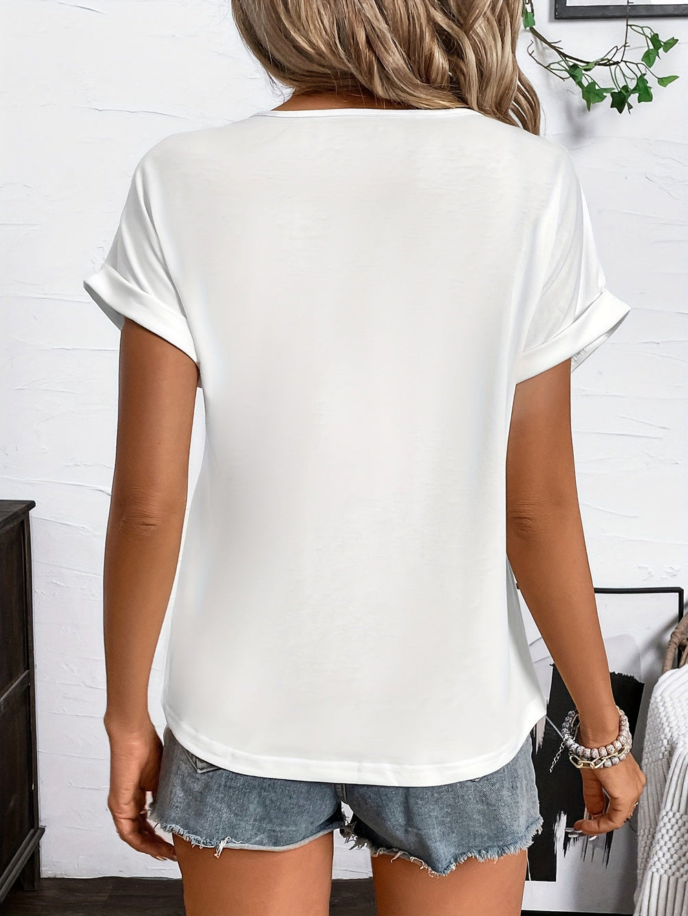 Dames T-shirt Korte Mouwen Boho Borduursel met Kwastjes - Rosalie-4