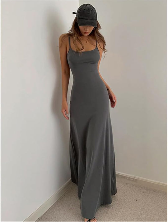 Variant image for Dames Mouwloze Bodycon Maxi-jurk met Sexy Split - Emma-6