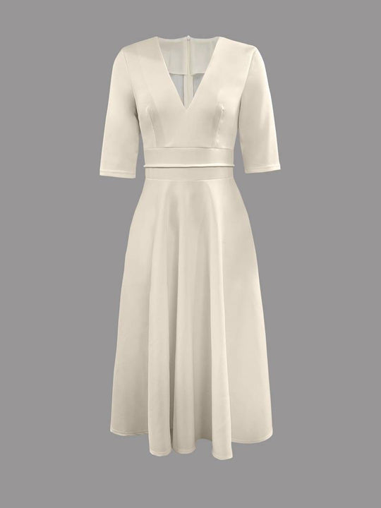 Dames A-lijn Midi-jurk Elegante en Tijdloze Stijl - Cecelia-4