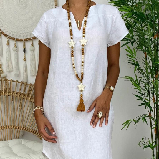 Dames Jurk Katoen en Linnen Luchtige Stijl voor Zomer - Emma-5