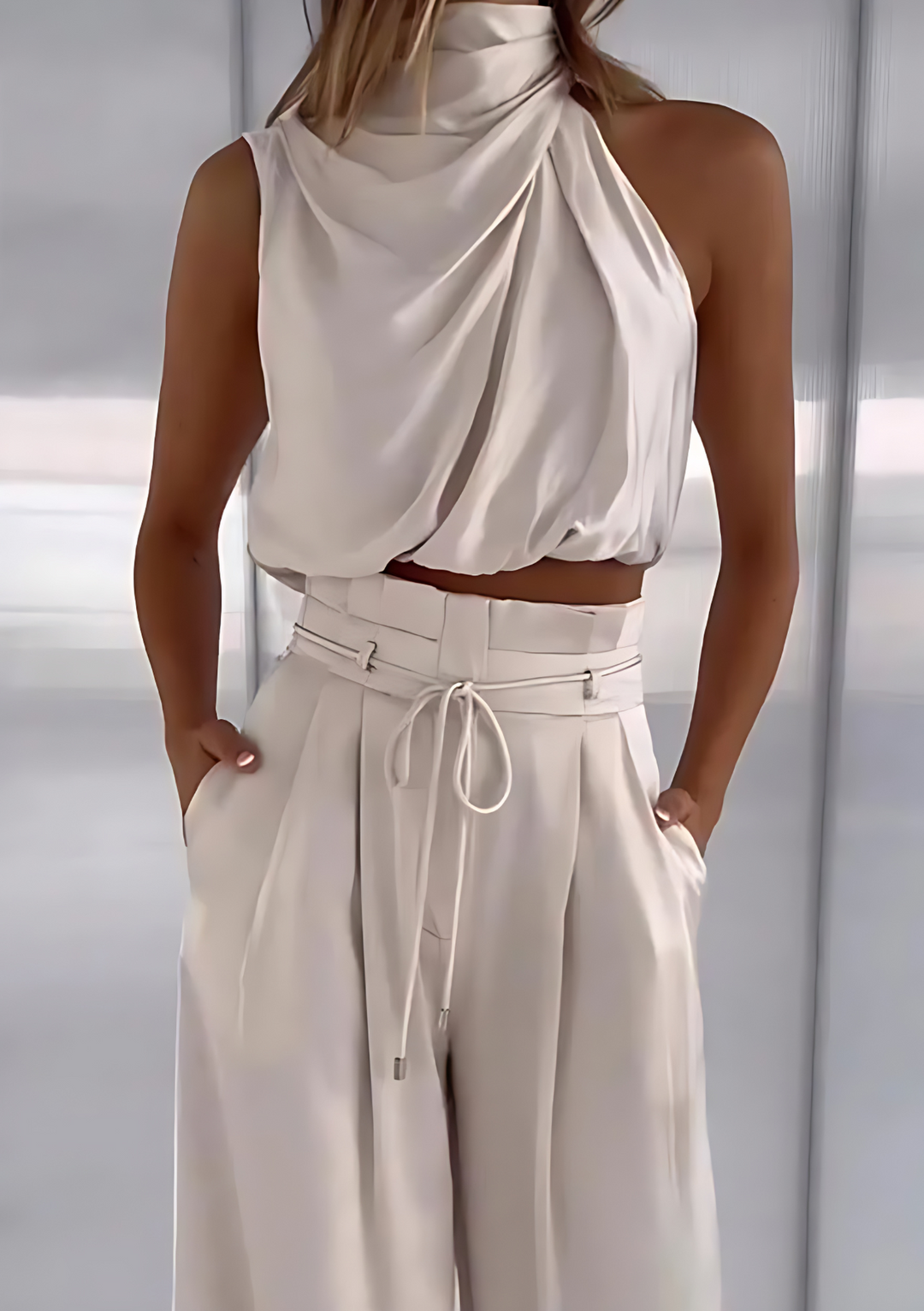 Variant image for Dames Set Mouwloze Top en Wijde Broek - Zomer Chic-6