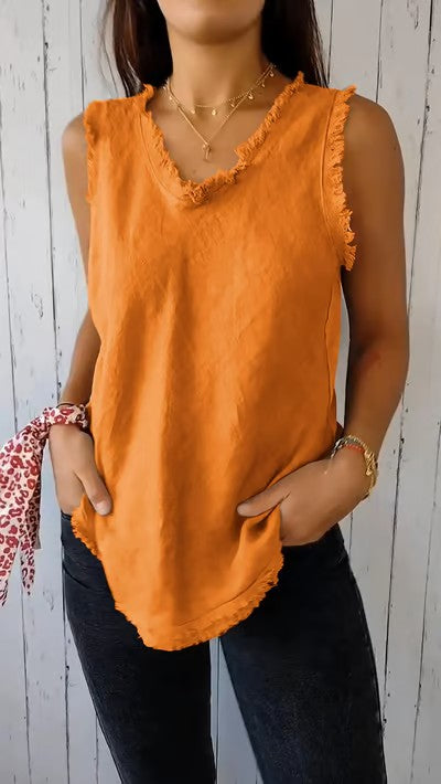 Variant image for Dames Linnen Top V-Hals Ademend Design - Roxanne-15