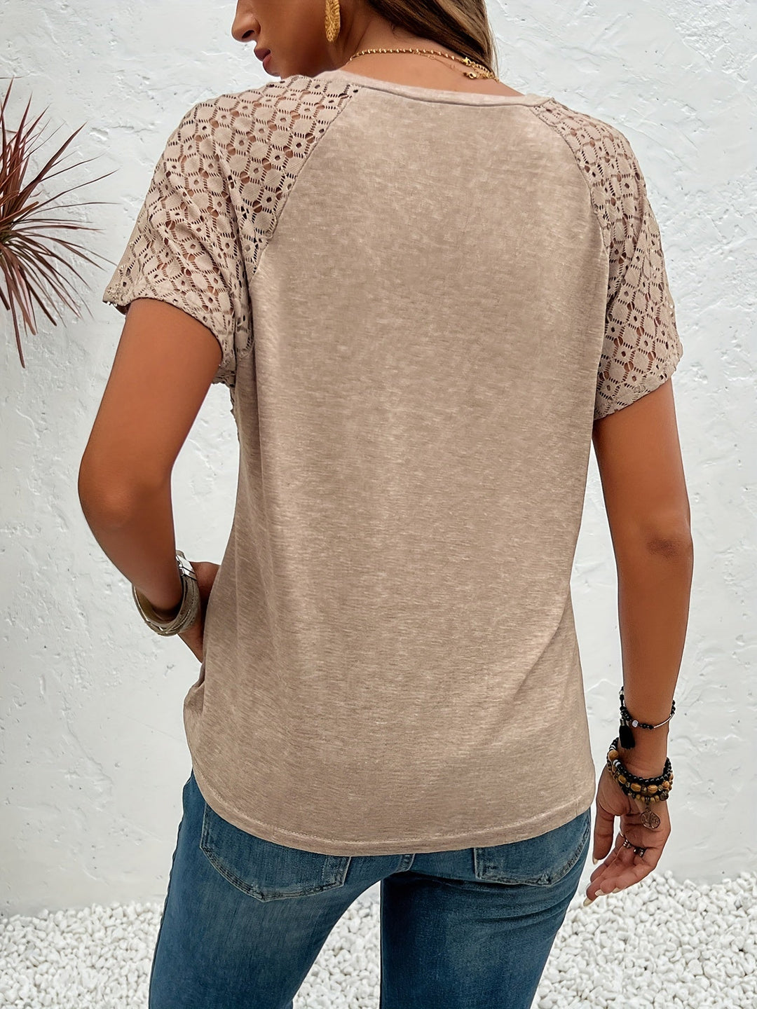 Dames Kanten T-shirt met Elegante Mouwen - Zafira-3