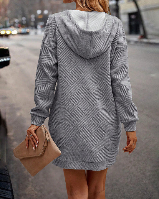 Dames Hoodie Jurk Casual Met Zakken - Emma-5