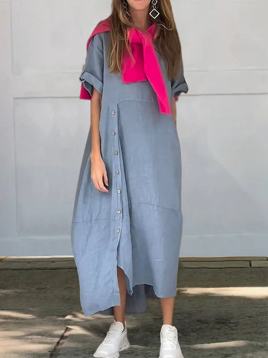 Dames Lange Zomerjurk Ademend Comfortabel Ontwerp - Meah-6