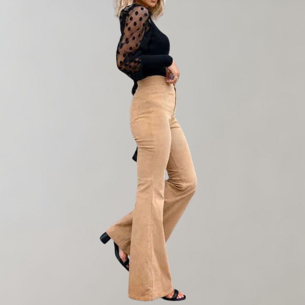 Matthie - Modieuze corduroy flare broek