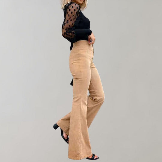 Matthie - Modieuze corduroy flare broek