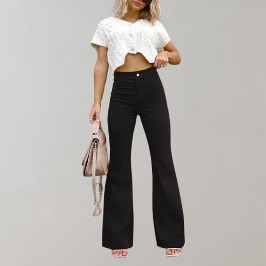 Matthie - Modieuze corduroy flare broek