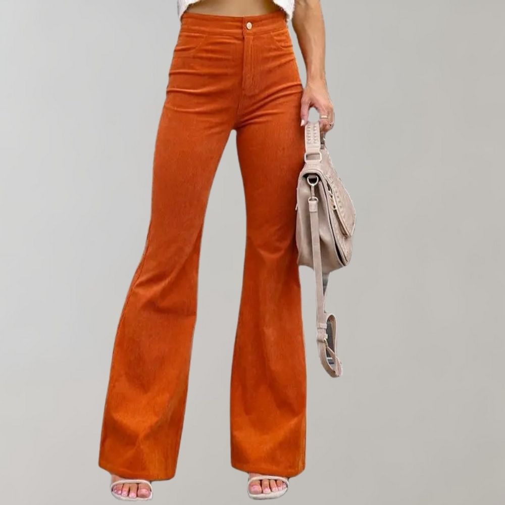 Matthie - Modieuze corduroy flare broek