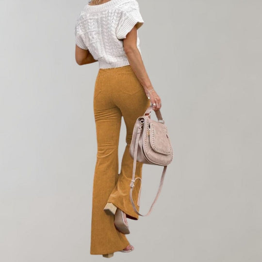 Matthie - Modieuze corduroy flare broek