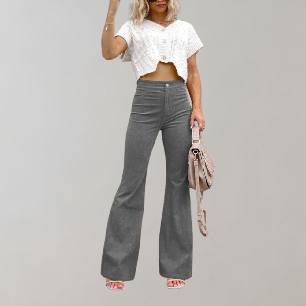 Matthie - Modieuze corduroy flare broek