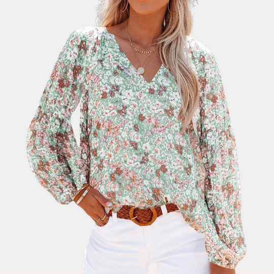 Amya - Klassieke damesblouse met lange mouwen