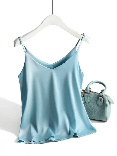 Variant image for Dames Spaghettibandjes Zijden Top Mouwloos Elegant - Damiana-1