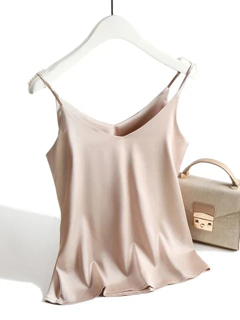Variant image for Dames Spaghettibandjes Zijden Top Mouwloos Elegant - Damiana-11