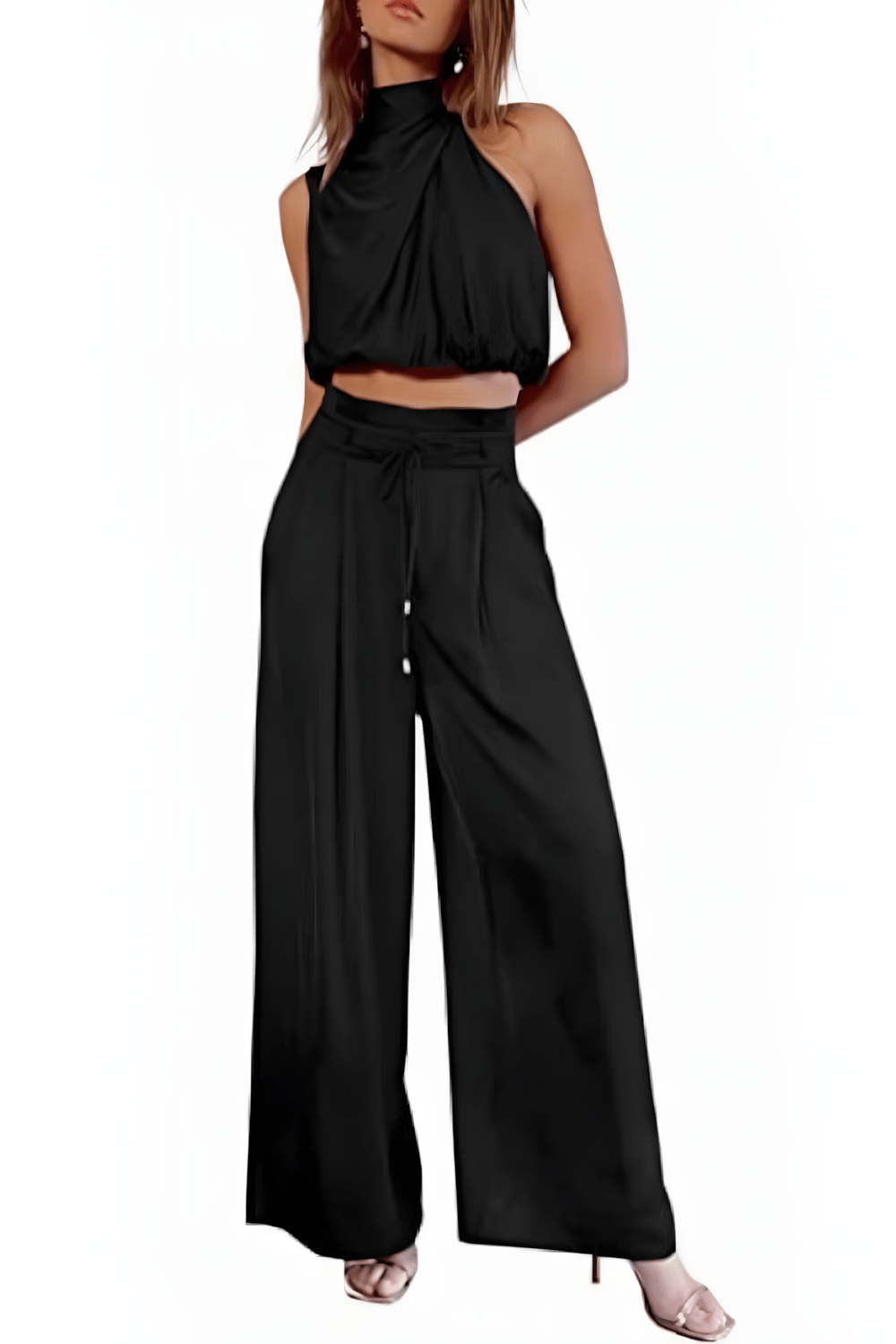 Dames Tweedelige Set Mouwloze Top en Wijdvallende Broek - Aurora-2