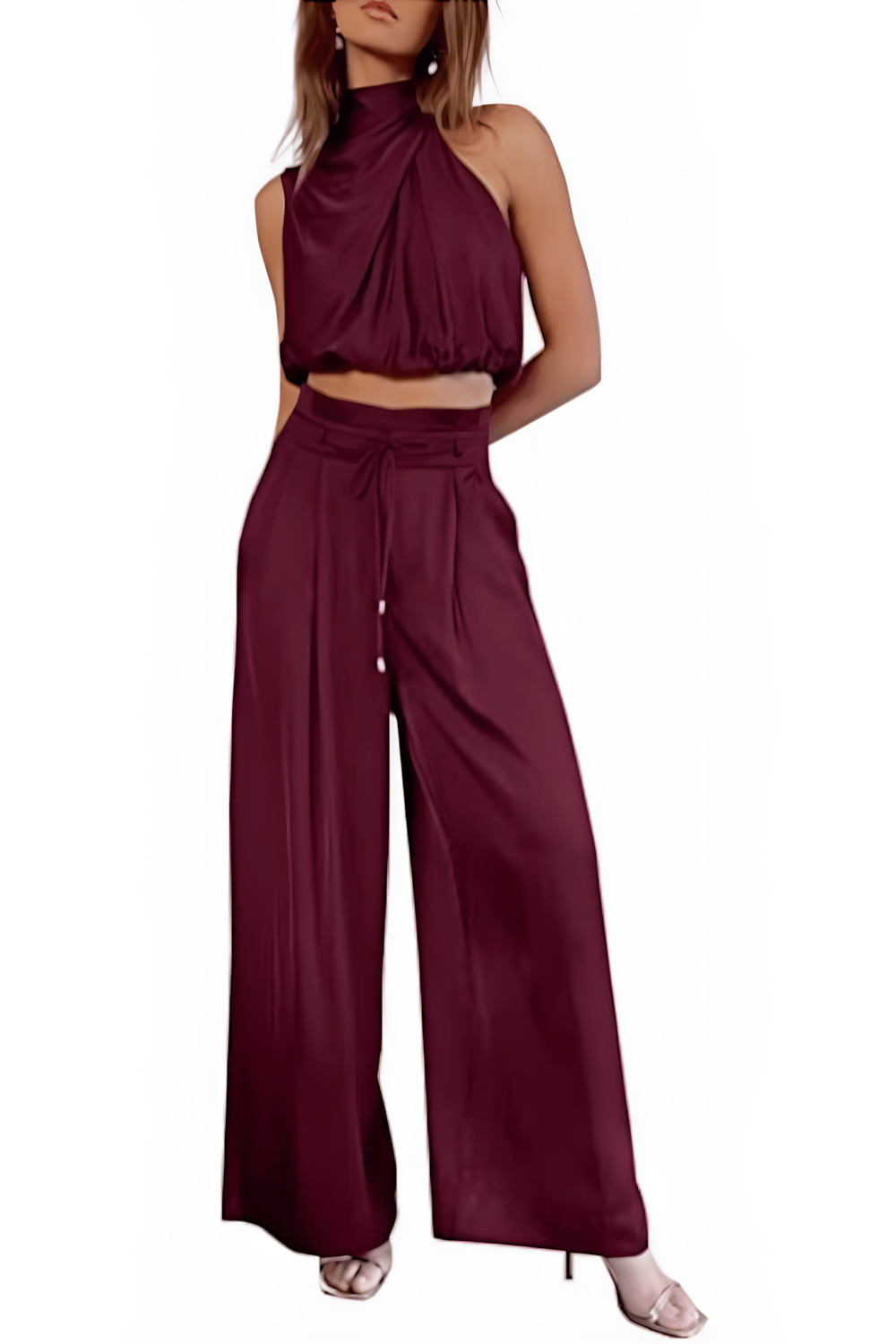 Variant image for Dames Tweedelige Set Mouwloze Top en Wijdvallende Broek - Aurora-25