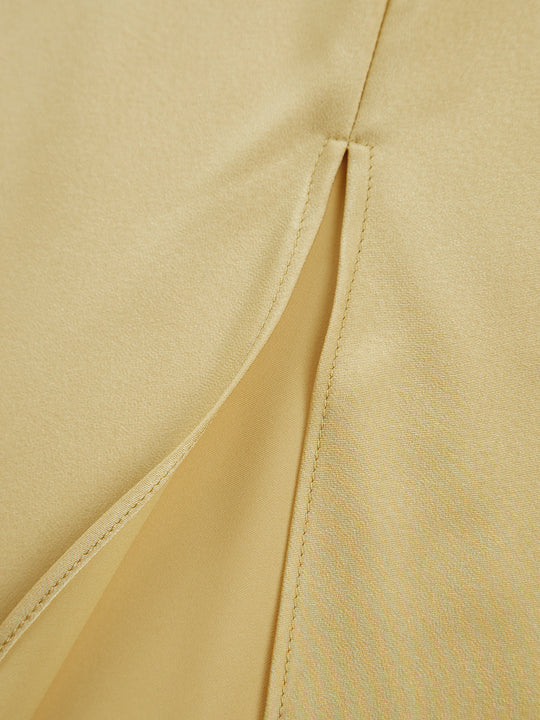 Dames Satin Maxi Jurk Met Open Rug Elegante Lange Zomerjurk - Florence-6
