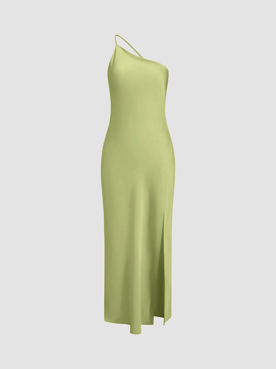 Variant image for Dames Satin Maxi Jurk Met Open Rug Elegante Lange Zomerjurk - Florence-9