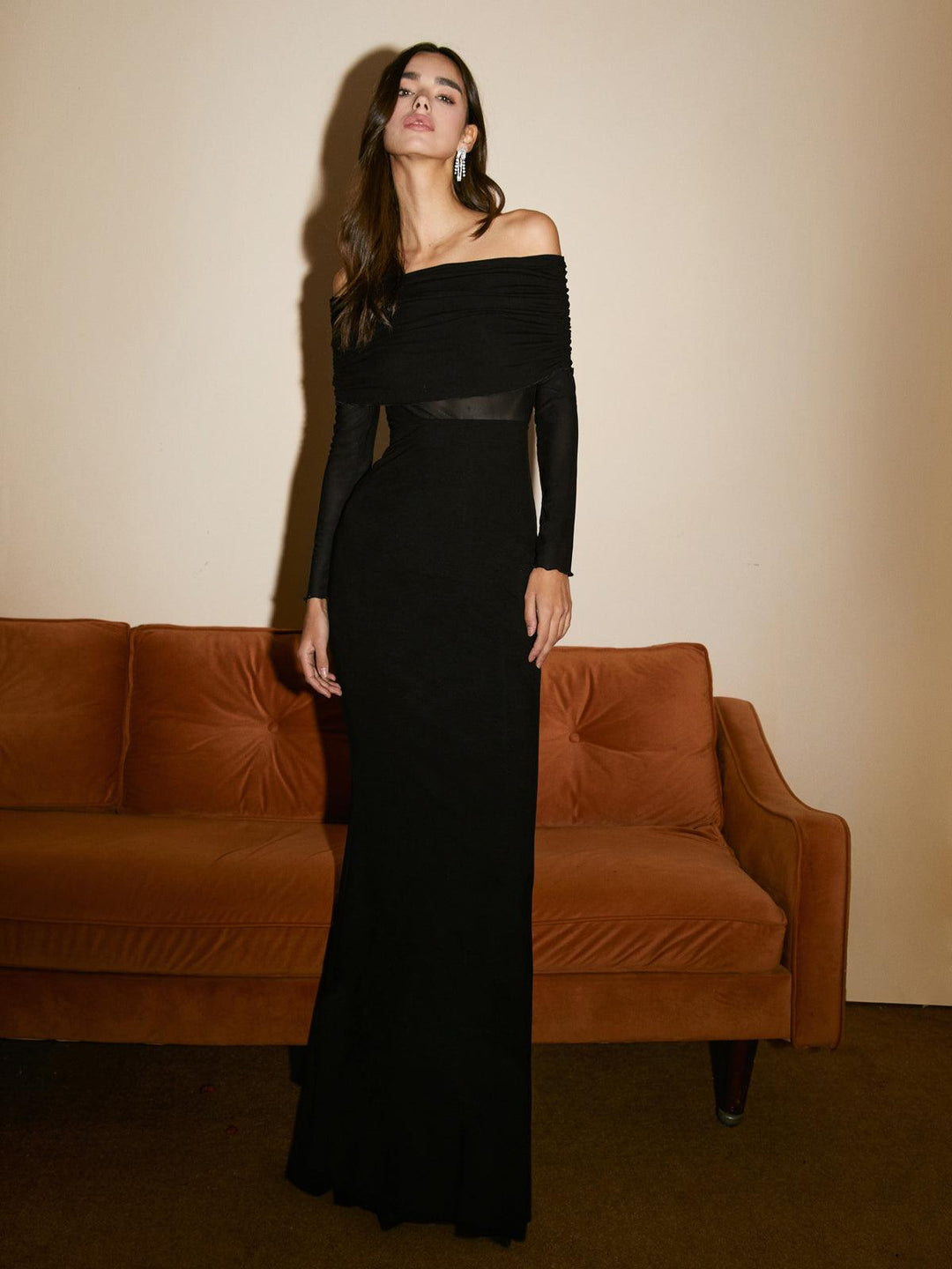 Variant image for Dames Off-Shoulder Lange Jurk Elegante Pasvorm - Valentina-1