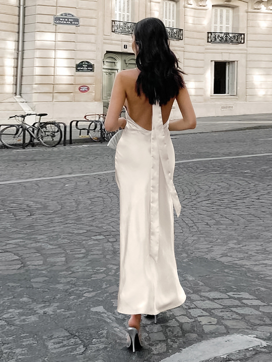 Dames Gala Jurk Slanke Halter Satijnen Ontwerp - Sophie-3