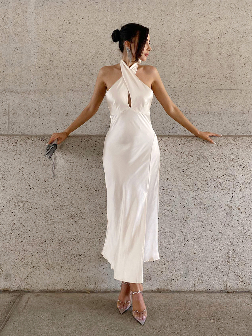 Dames Gala Jurk Slanke Halter Satijnen Ontwerp - Sophie-5