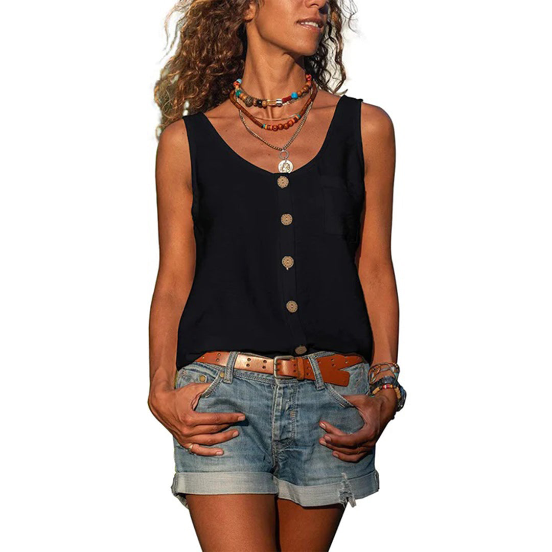 Variant image for Dames Mouwloze Top Elegant Casual Stijl - Willa-49