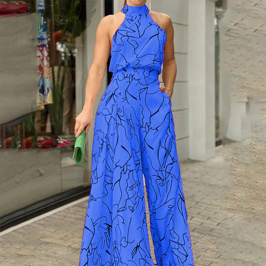 Variant image for Dames Jumpsuit Zwart Mouwloos Feestelijk Halterontwerp - Juliana-25