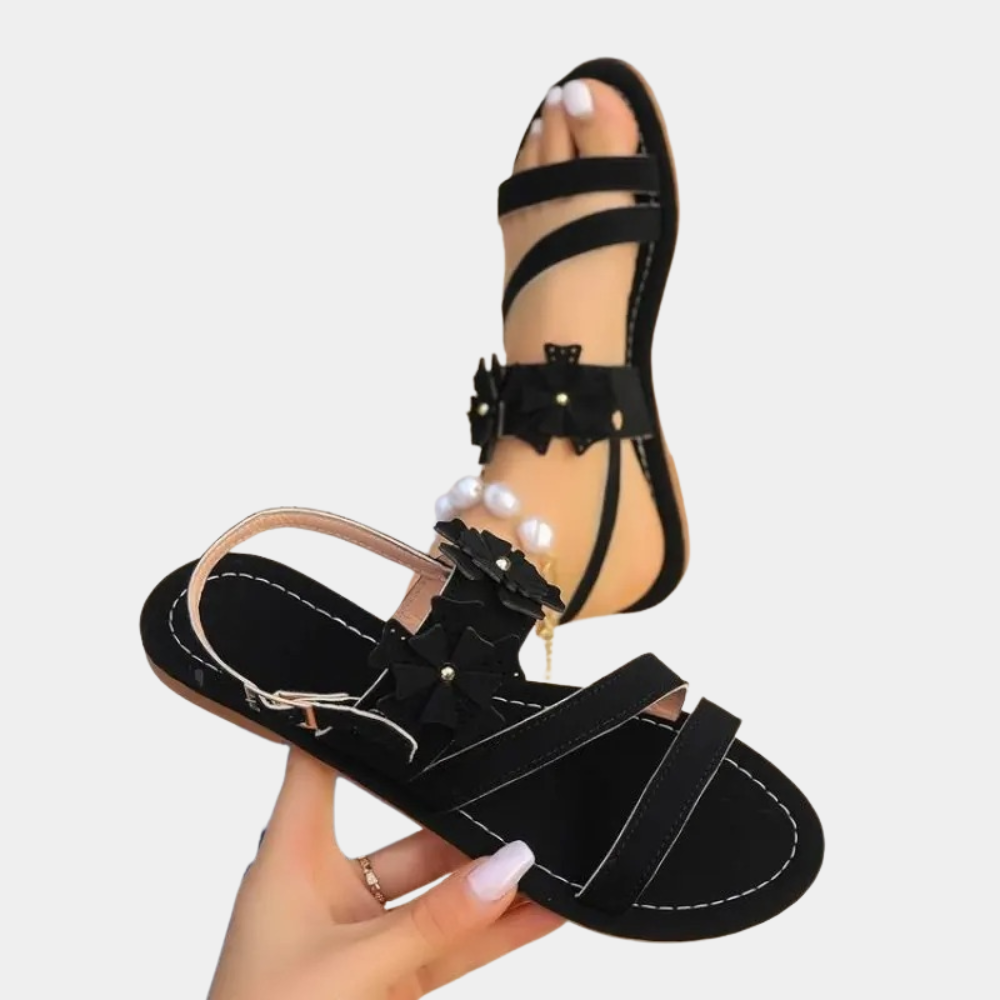 Dames Sandalen Comfortabele Platte Zool Met Trendy Romeinse Details - Enrica-5
