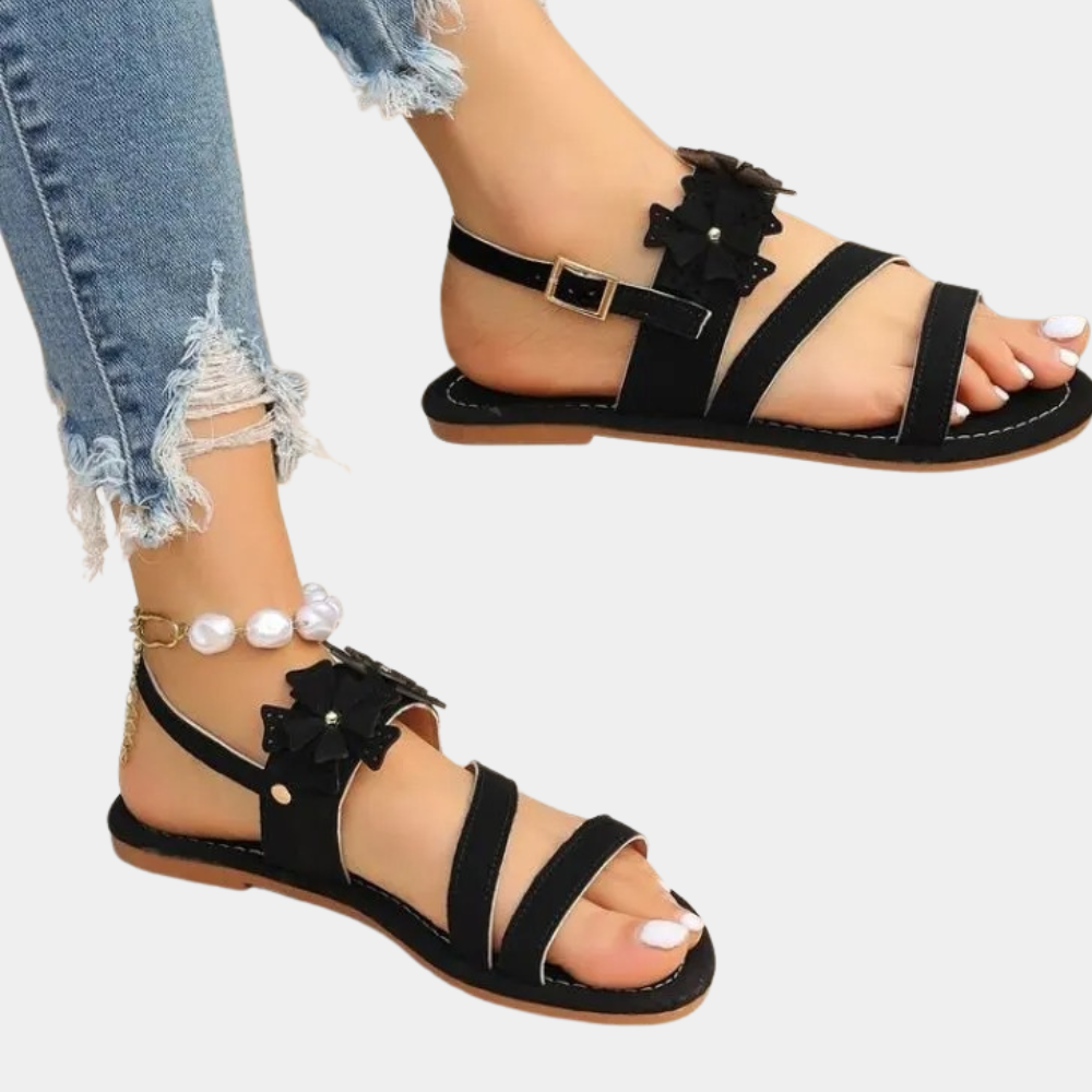 Dames Sandalen Comfortabele Platte Zool Met Trendy Romeinse Details - Enrica-4