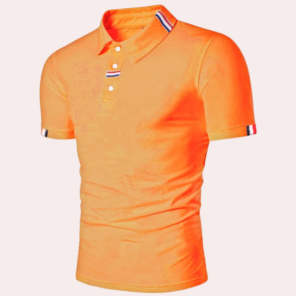Heren Polo Shirt Oranje Ademend Comfortabel Ontwerp - Wilermus-1