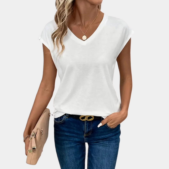 Dames V-hals T-shirt Casual Stijl Ademend Comfort - Afrodite-4
