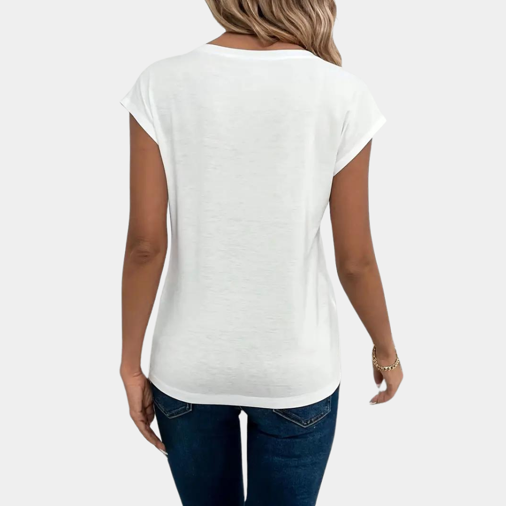 Dames V-hals T-shirt Casual Stijl Ademend Comfort - Afrodite-2