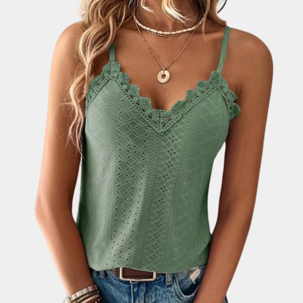 Variant image for Dames Blouse V-hals Elegant Eyelet Borduursel - Eilis-1