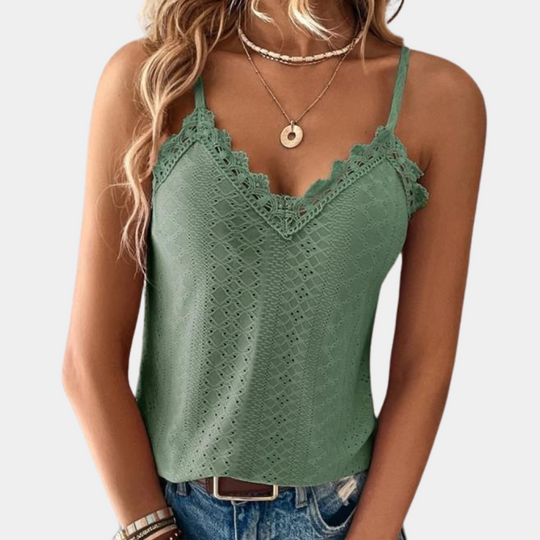 Variant image for Dames Blouse V-hals Elegant Eyelet Borduursel - Eilis-1