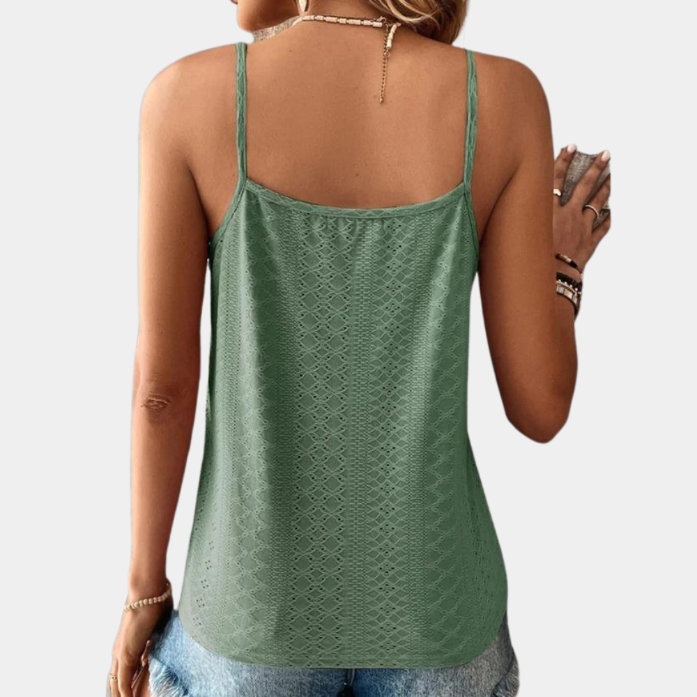 Dames Blouse V-hals Elegant Eyelet Borduursel - Eilis-2