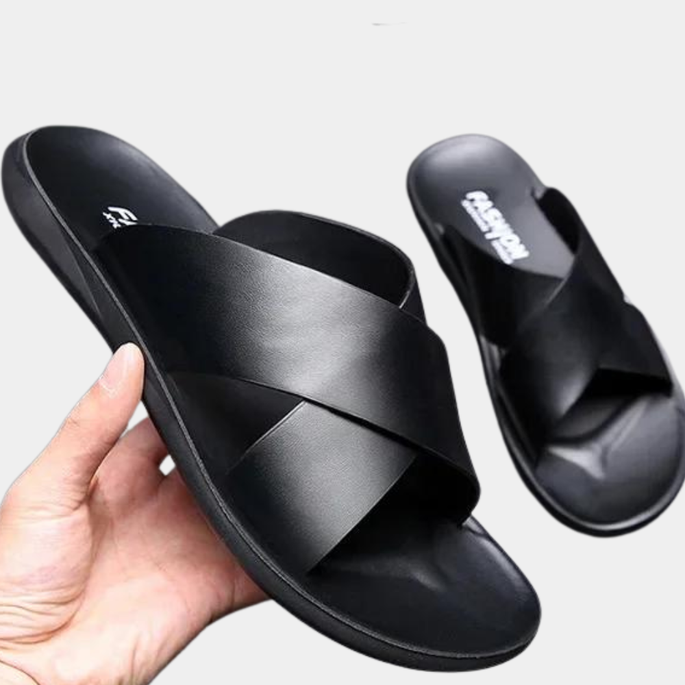 Heren Sandalen Leer Open Teen Comfortabel Ontwerp - Jackron-1
