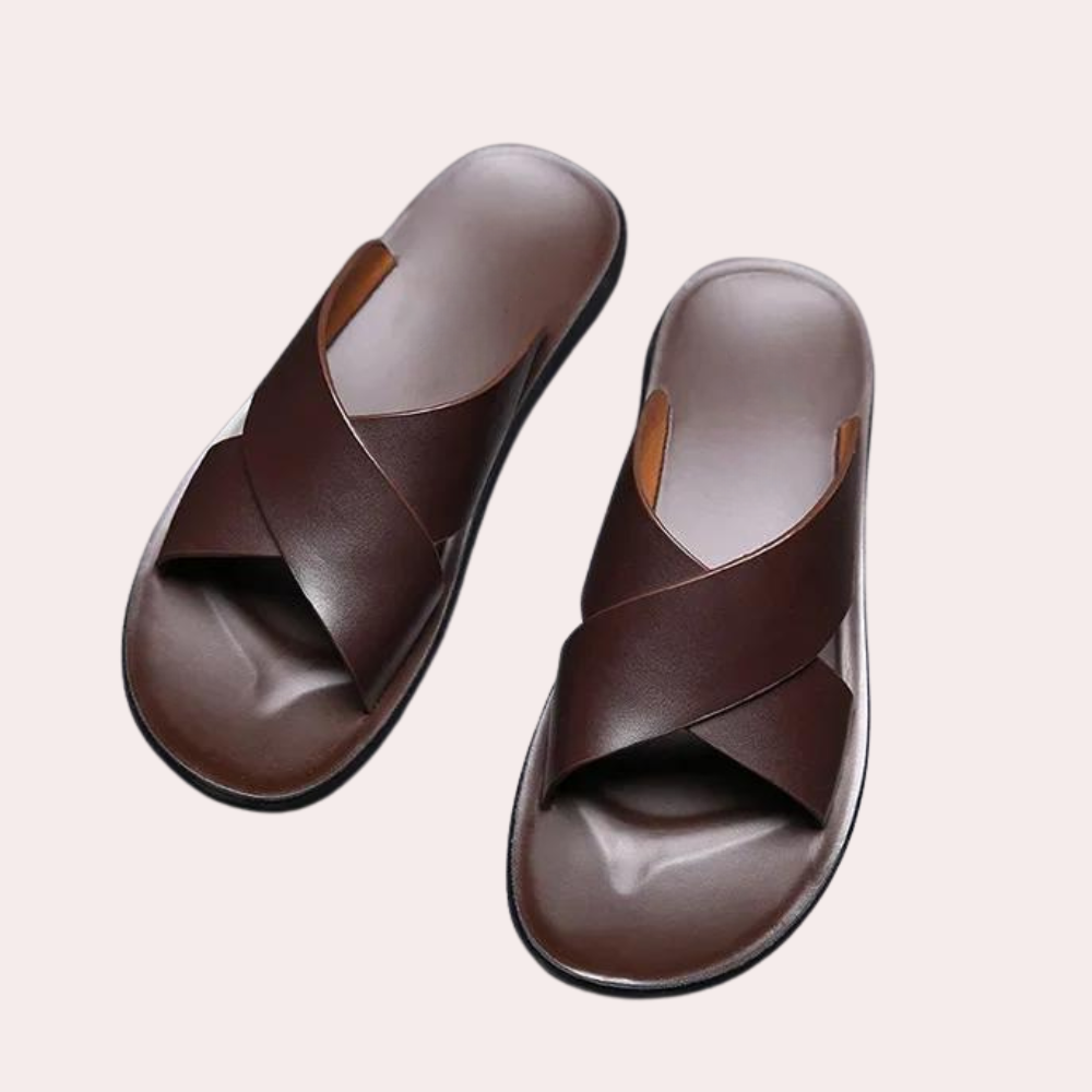 Heren Sandalen Leer Open Teen Comfortabel Ontwerp - Jackron-6