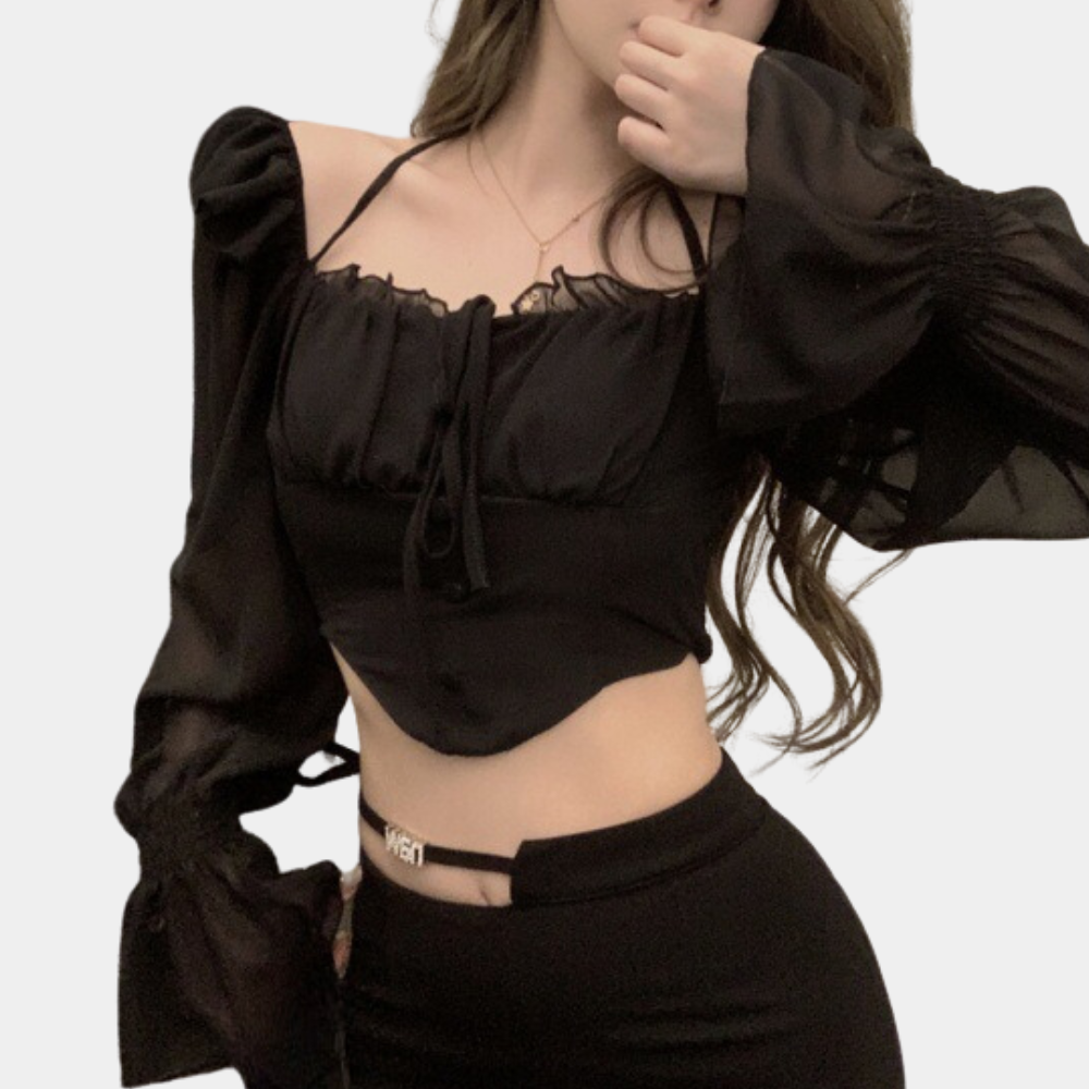 Variant image for Dames Off-Shoulder Crop Top met Uitlopende Mouwen - Melisande-1
